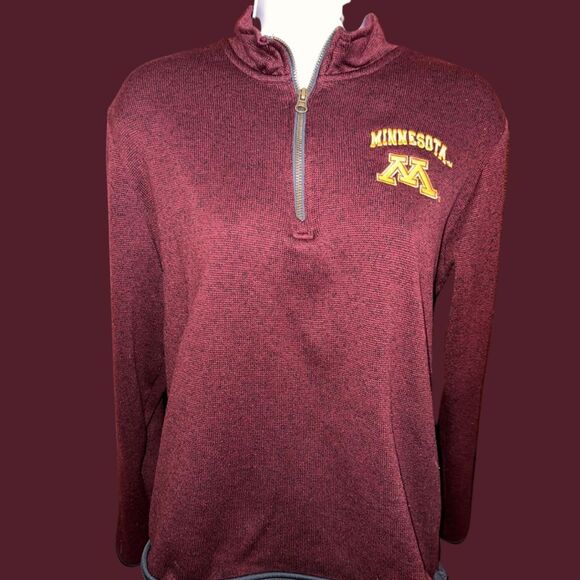 Unisex Champion Mn Gophers 1/4 Knit Long Sleeve Shirt Size Medium - Picture 3 of 4